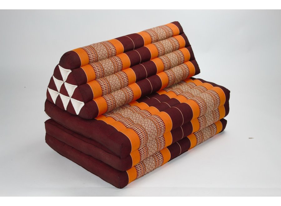 Coussin Thaïlandais Triangulaire Matelas 3 Parties XXXL 80x190x7cm Rouge Orange