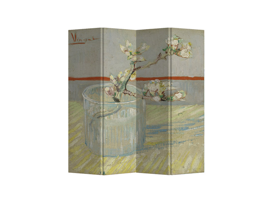 Room Divider Privacy Screen 4 Panels W160xH180cm Van Gogh Blossoming Almond Branch in a Glass 1889