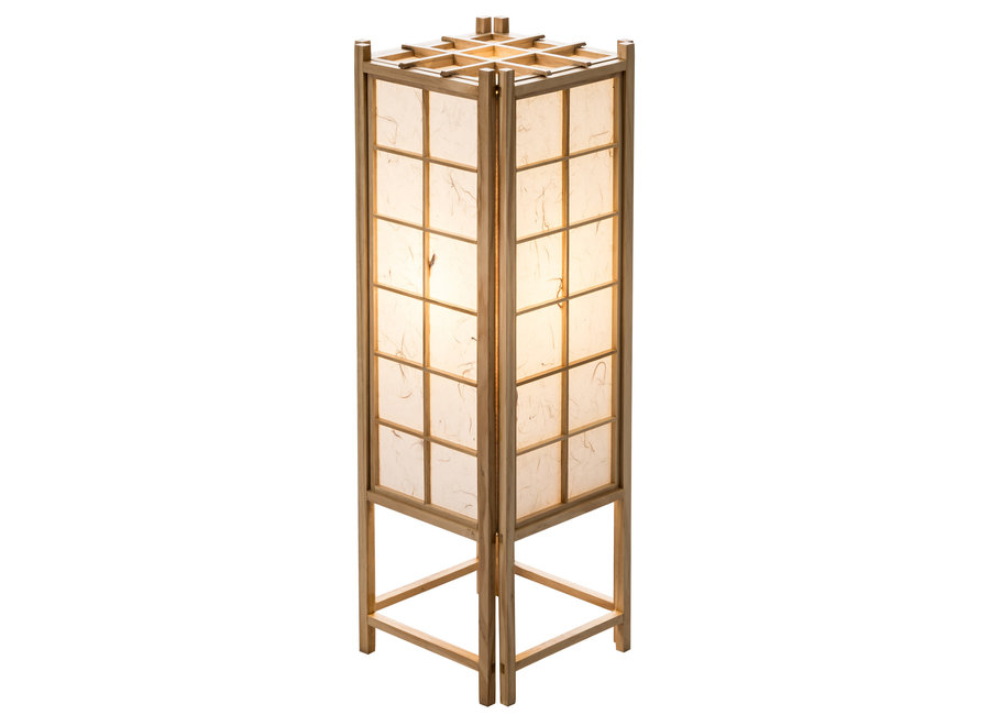 Japanische Lampe Holz und Shoji Reispapier Natur Groß - Tatamilite B19xT19xH58cm