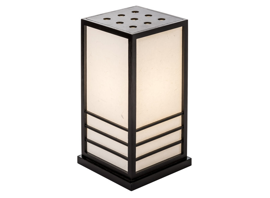Japanese Lamp Shoji Rice Paper Wood Black Large - Miyazaki W22xD22xH40cm