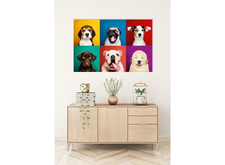 Lustige Hunde Digitaldruck 80x120cm Acrylglas