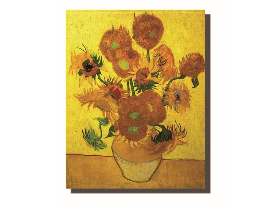 Wandkunst Leinwanddruck 70x90cm Sonnenblumen Van Gogh Handverschönert Giclée Handgefertigt