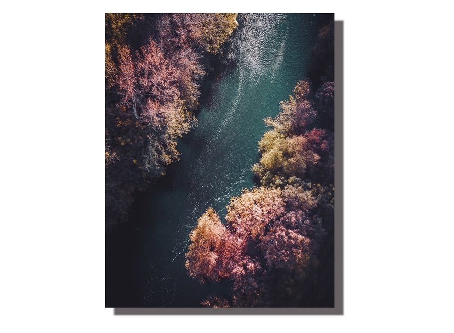 Stampa su Tela da Parete 70x90cm Fiume Germania Abbellito a Mano Giclée Fatto a Mano