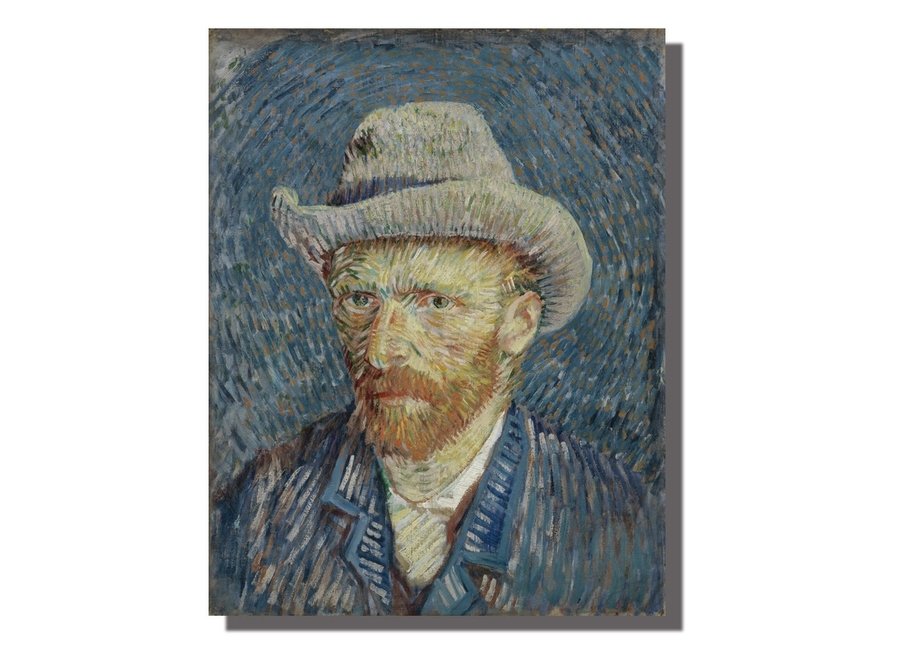 Impression sur Toile d'Art Mural 70x90cm Portrait Van Gogh Embelli à La Main Giclée Fait à La Main