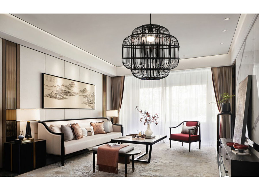 Fine Asianliving Bamboo Pendant Lamp Ceiling Lighting Handmade - Ethan W50xD50xH60cm