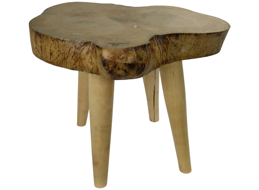 Mesa Auxiliar Tailandesa de Madera de Mango Hecha a Mano Natural