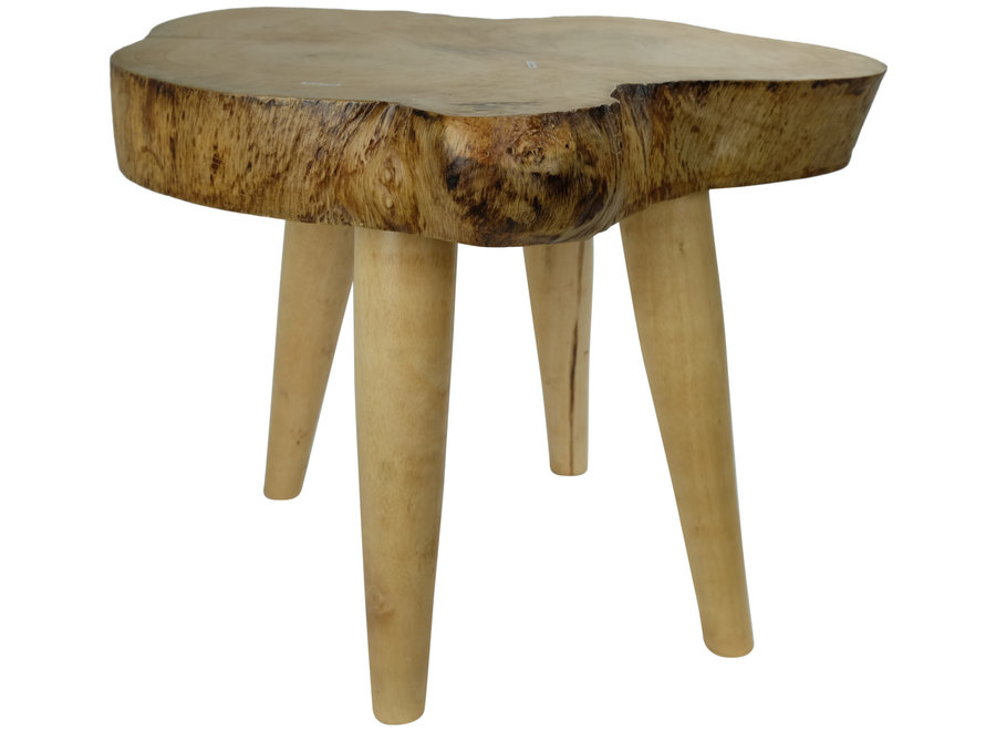 Side Table Solid Mango Wood Handmade in Thailand Natural