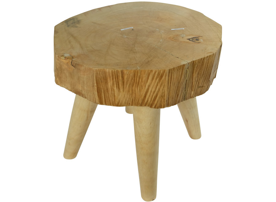 Side Table Solid Mango Wood Handmade in Thailand Natural