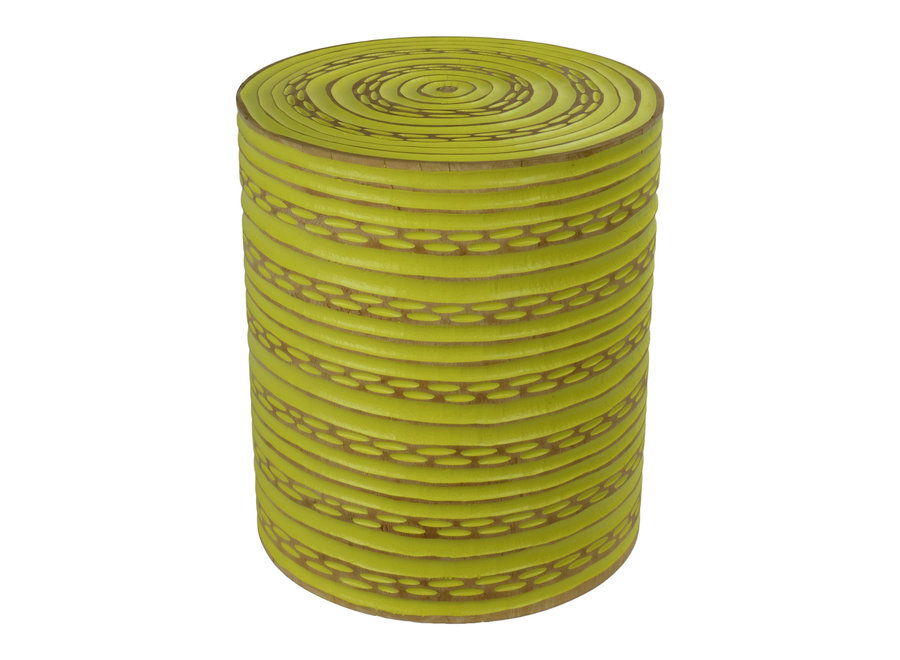 Hocker aus Mango Holz Hergestellt in Thailand Gelb B36xH41xT36