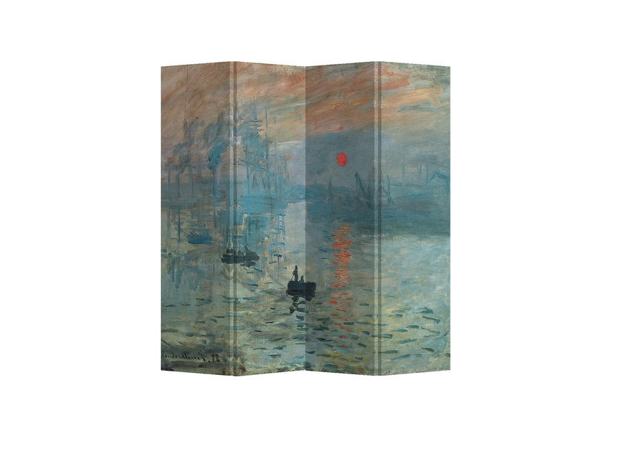 Biombo Separador de Lienzo A160xA180cm 4 Paneles Monet Sol Naciente