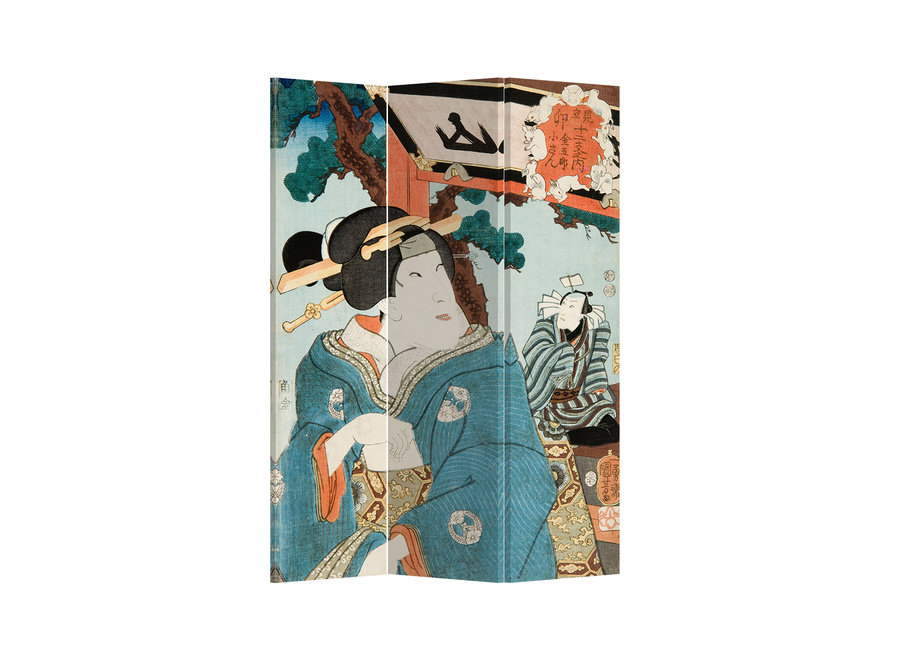 Paravent Japonais Japonais L120xH180cm 3 Panneaux Femme Japonaise