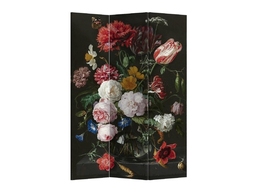 Room Divider Privacy Screen 3 Panels W120xH180cm Jan Davidz van Heem Still Life