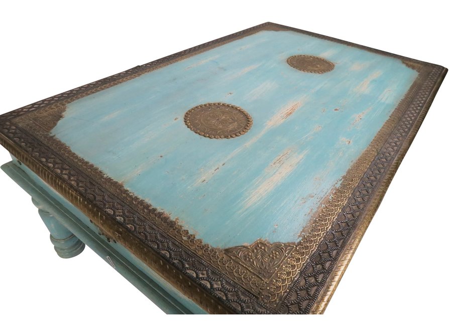 Wooden Indian Coffee Table Handmade in India W120xD77xH46cm