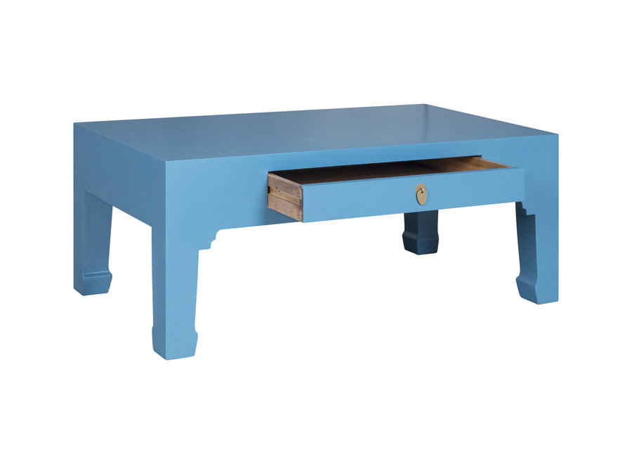 Tavolino Salotto Cinese Azzurro Cielo - Orientique Collezione L110xP60xA45cm