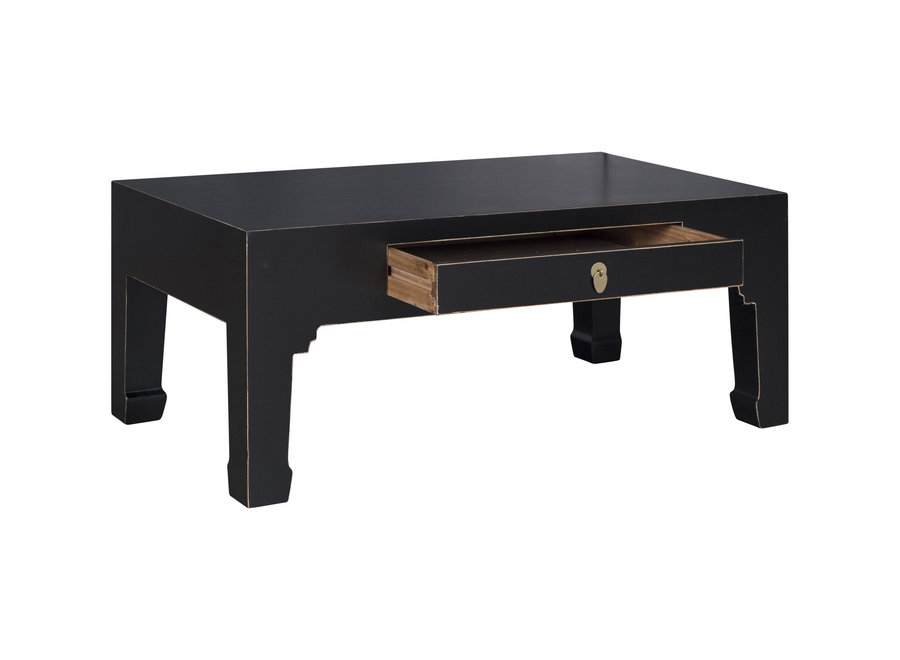 Table Basse Chinoise Onyx Noir - Orientique Collection L110xP60xH45cm