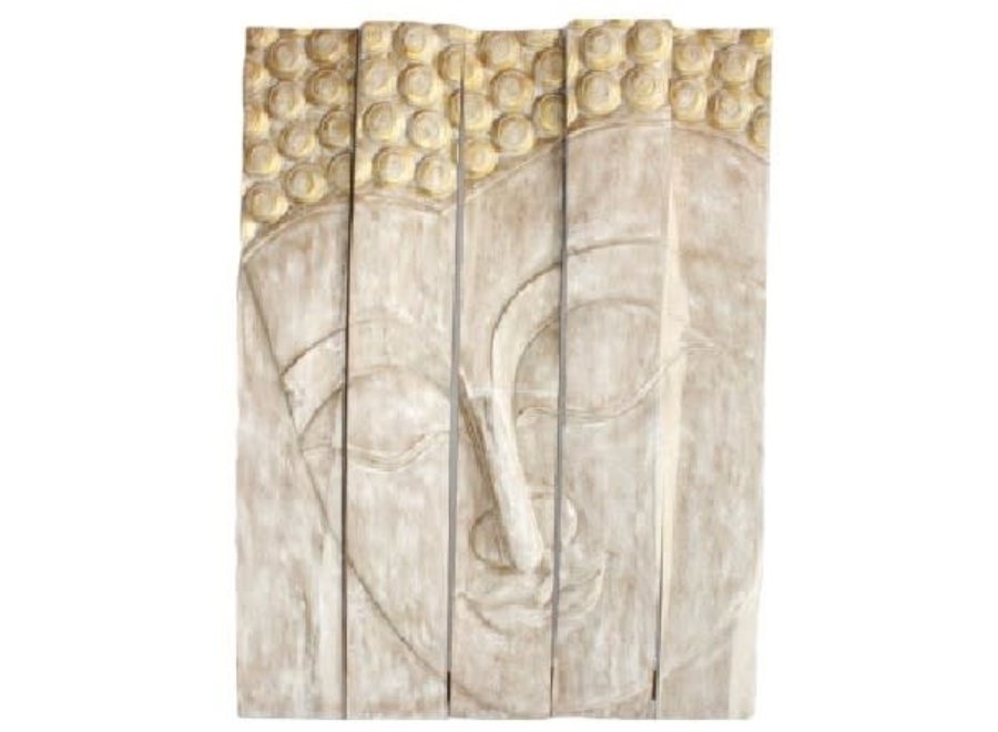 Pannello Buddha Tailandese Fatto a Mano Da Un Tronco d'Albero Massiccio L150xH200cm