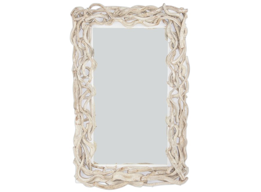 Rectangular Wall Mirror Solid Wooden Lianas Branches H110xW70cm