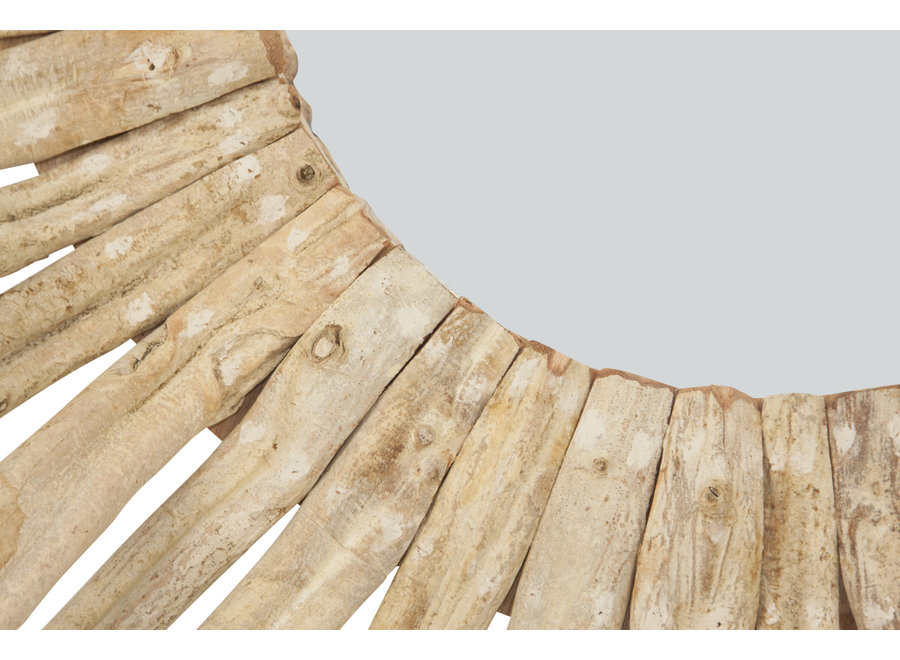 Espejo Decorativo Redondo Ramas de Lianas de Madera D100cm