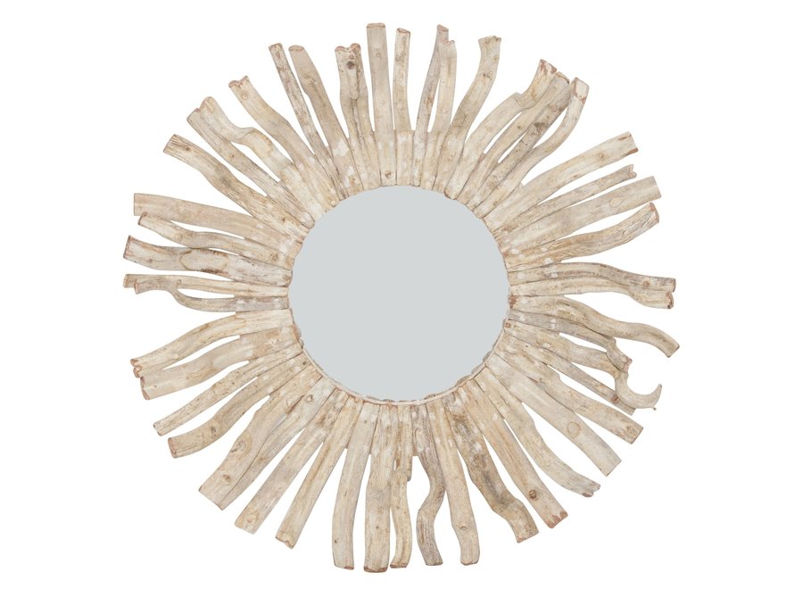 Miroir Mural Rond Branches de Lianes en Bois D100cm