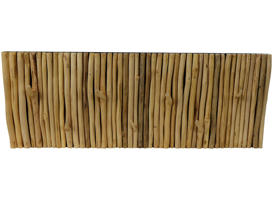 Fine Asianliving Wooden Wall Coat Rack Massief Mango Wood Handmade Thailand W80xH30xD5cm