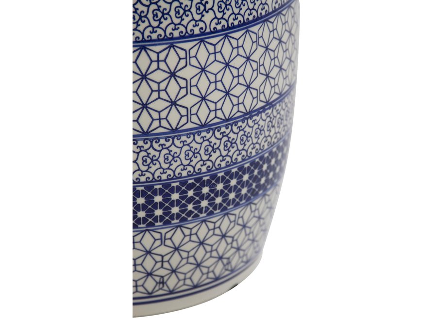 Taburete de Jardín de Cerámica Porcelana China Hecha a Mano D33xH46cm