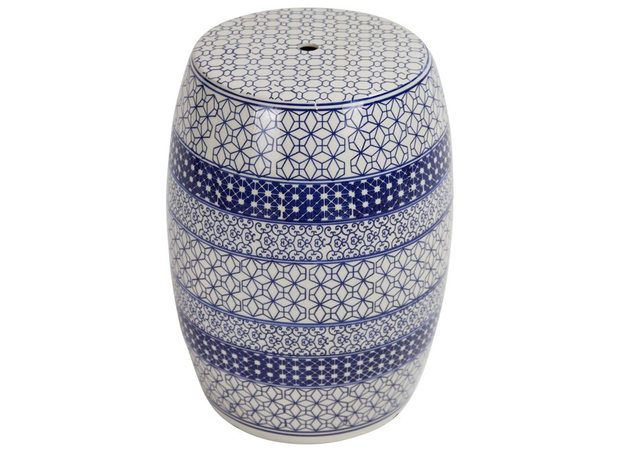 Taburete de Jardín de Cerámica Porcelana China Hecha a Mano D33xH46cm