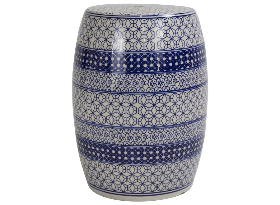 Taburete de Jardín de Cerámica Porcelana China Hecha a Mano D33xH46cm