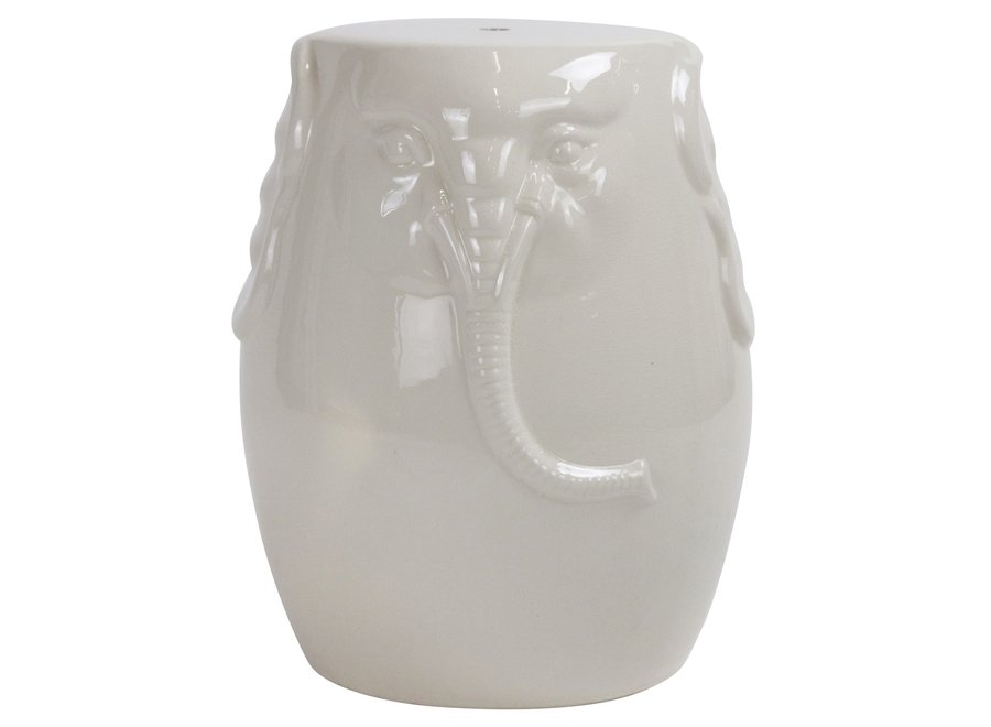 Tabouret Céramique Poissons Koi Bleu Et Blanc - Diamètre 33 Cm Hauteur 46 Cm - Table D'Appoint Ou Siège Décoratif D'Extérieur/Intérieur