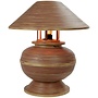 Bamboo Table Lamp Spiral Handmade Brown D37xH40cm