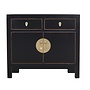 Chinesischer Schrank Onyx Schwarz - Orientique Sammlung B90xT40xH80cm