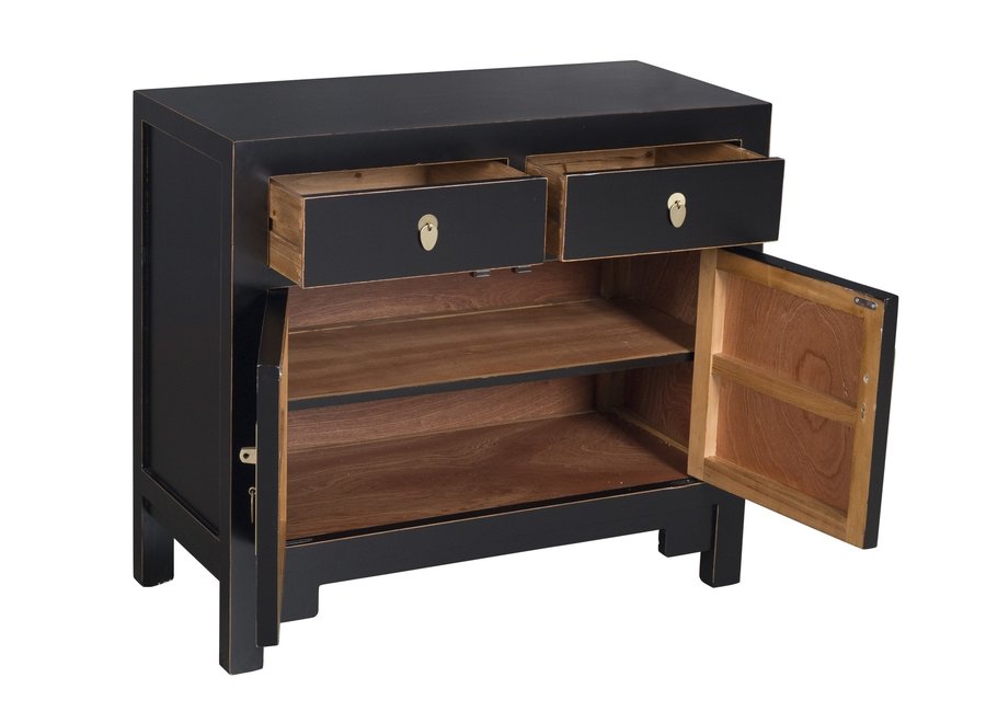 Chinese Cabinet Onyx Black - Orientique Collection W90xD40xH80cm