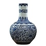 Large Chinese Vase Porcelain Blue White Dragon Handpainted D21xH53cm