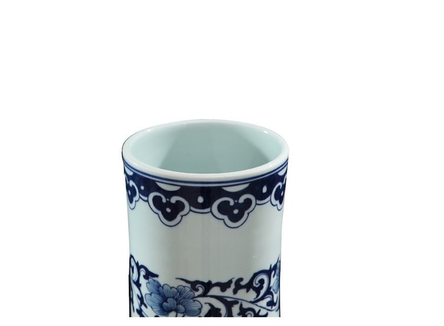 Große Chinesische Vase Porzellan Blau Weiß Drache Handbemalt D21xH53cm