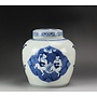Chinese Ginger Jar Children Hand-painted Blue W23xH23cm