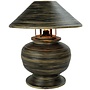 Tischlampe Bambus Spirale Handgefertigt Schwarz 37x37x40cm