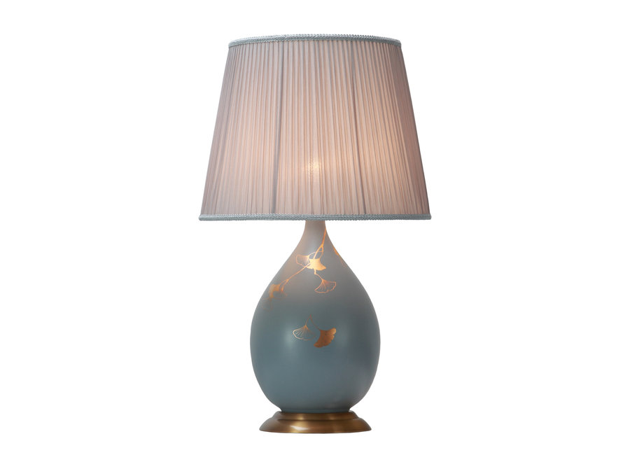 Lampada da Tavolo Cinese in Porcellana con Paralume Dipinta a Mano L26xP26xA74cm