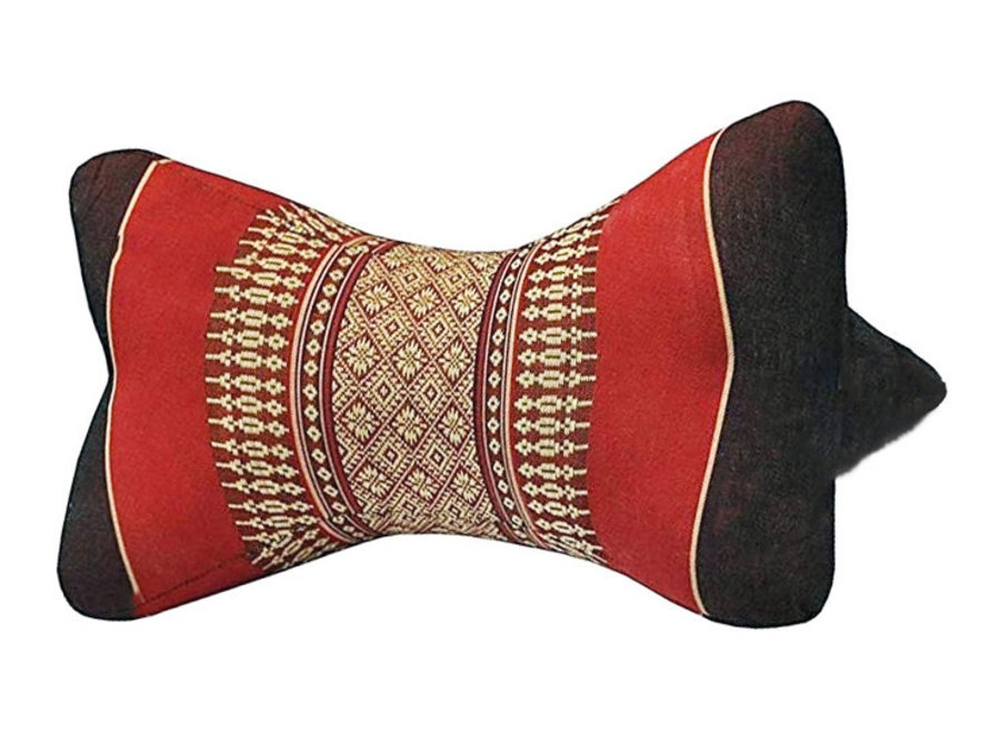 Coussin de cou Méditation Thai Rouge 18x32cm