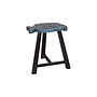 Chinesischer Hocker Massivholz Angelmuster Blau H49cm