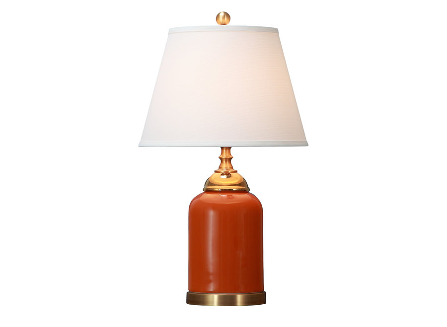 Oriental Table Lamp Porcelain with Lampshade Orange W19xD19xH60cm
