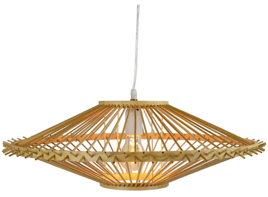 Bamboo Pendant Light Lampshade Handmade - Zoe W55xD55xH18cm