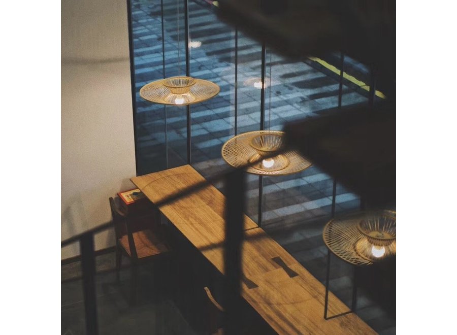 Bamboo Lampshade Pendant Light Handmade - Stella D90cm
