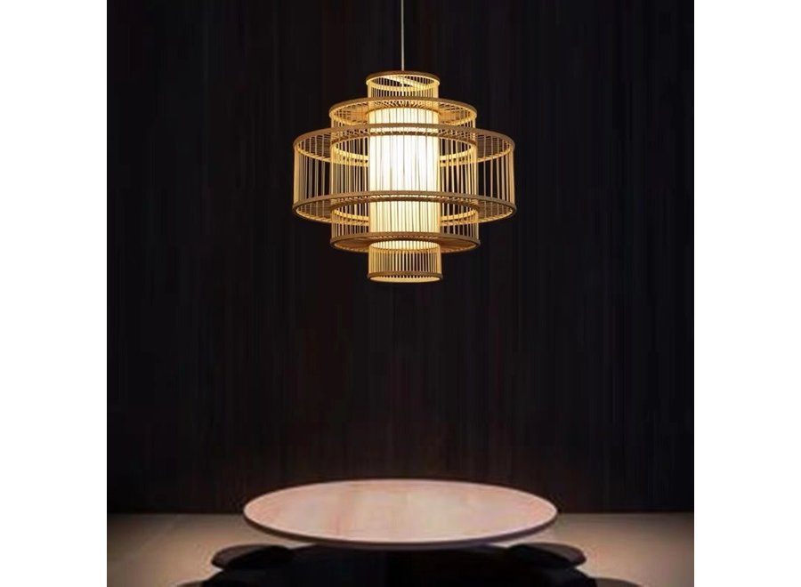 Bamboo Pendant Light Lampshade Handmade - Lena D50cm