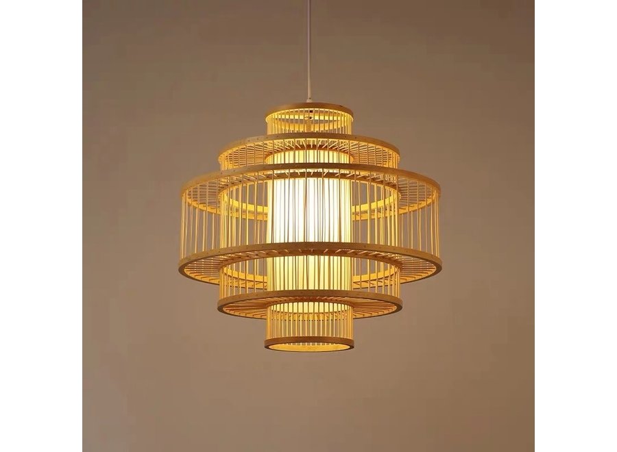 Bamboo Pendant Light Lampshade Handmade - Lena D50cm