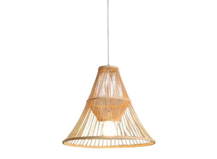Bamboo Lampshade Pendant Light Handmade - Maycee D49xH49cm