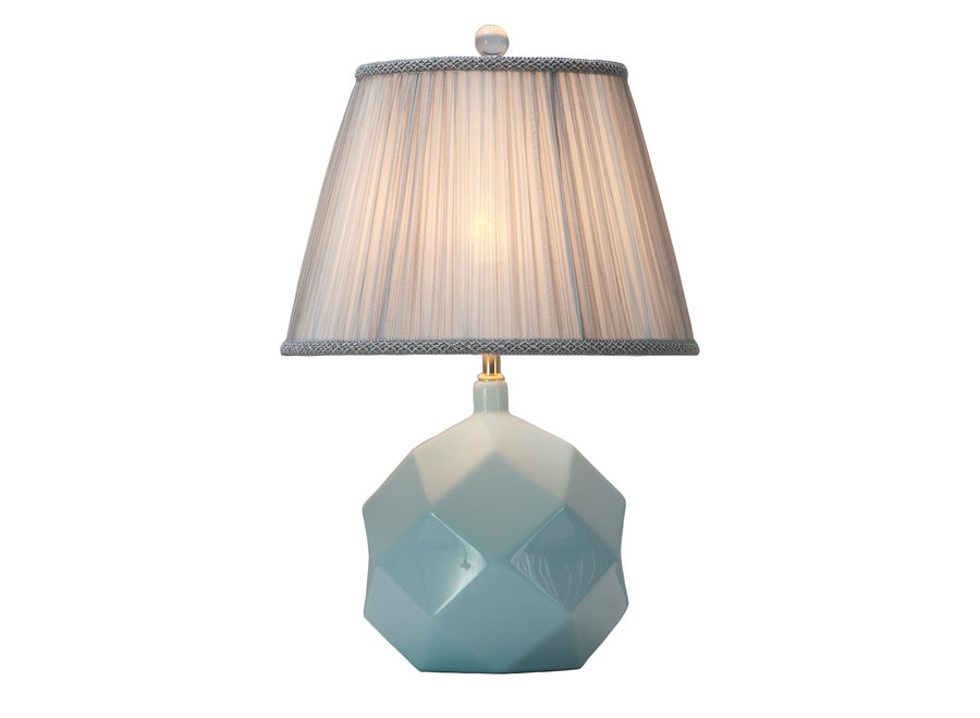 Table Lamp Porcelain with Lampshade Sky Blue Art W23xD23xH53cm
