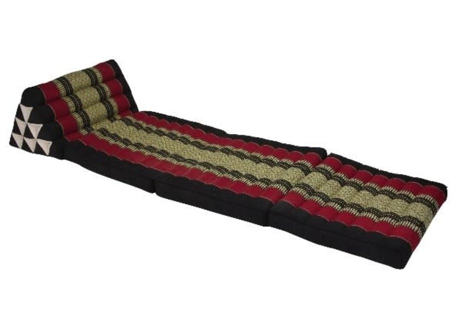 Coussin Tahaïlandais Triangulaire Matelas 3 Parties 50x175x8cm Rouge