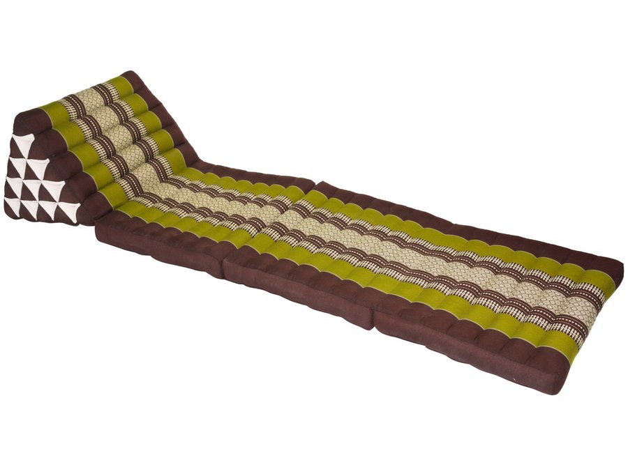 Cuscino Materasso Thailandese Triangolare 54x180x6cm XL Kapok Verde