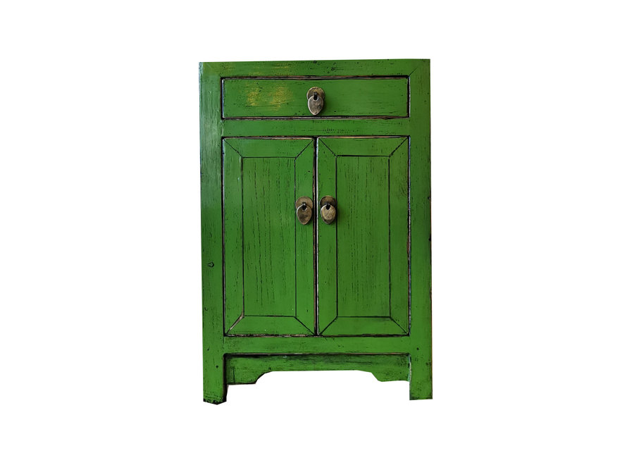 Chinese Bedside Table Glossy Green W40xD32xH60cm