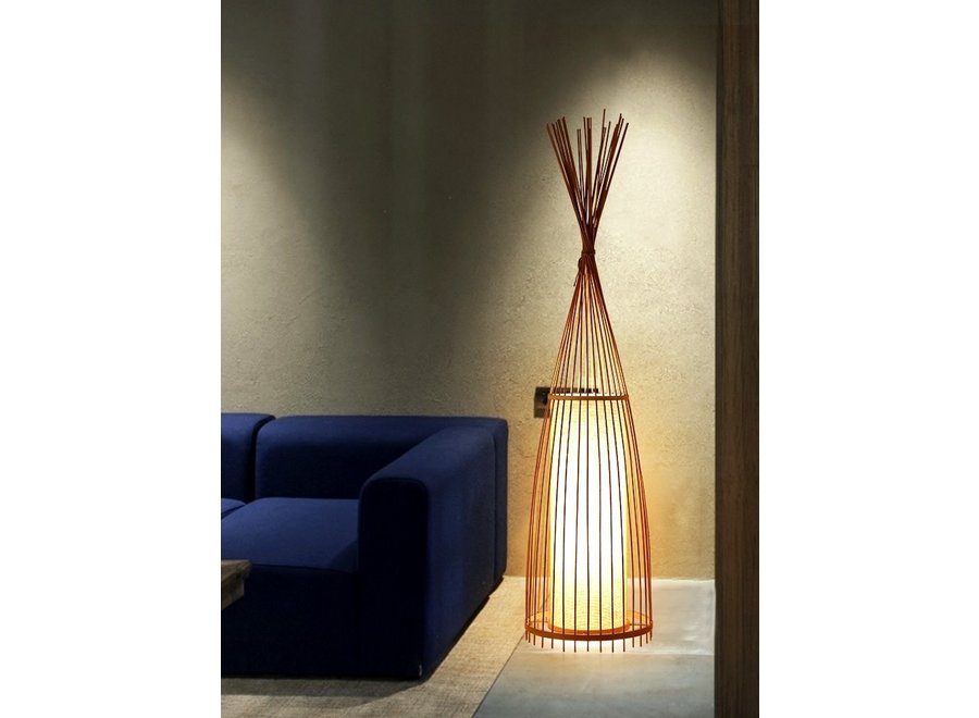 Lampadaire en Bambou Tressé - Nora L25xP25xH158cm