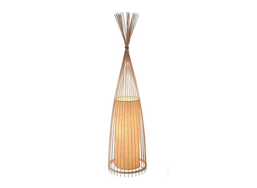 Lampadaire en Bambou Tressé - Nora L25xP25xH158cm